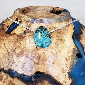 Handmade Sterling Silver Turquoise Necklace 18"